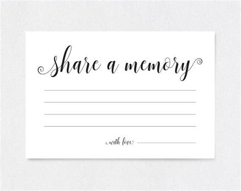 Share A Memory Card Share A Memory Printable Memory Cards Etsy Uk