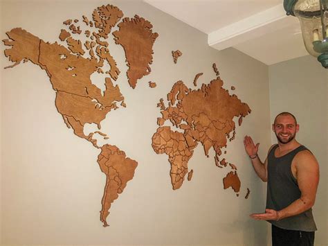 Step By Step How To Make A Wooden World Map For Your Wall Wall Maps