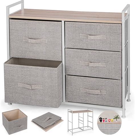 Choose from contactless same day delivery, drive up and more. VEVOR 5-Drawer Storage Organizer with Fabric Bins Steel ...