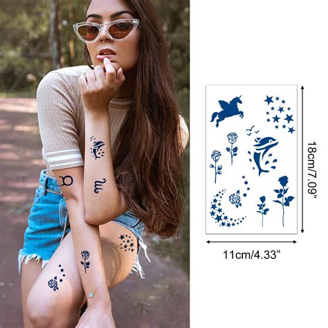 Aresvns Semi Permanent Tattoos For Women Grils Realistic Fake Tattoos Waterproof And Long