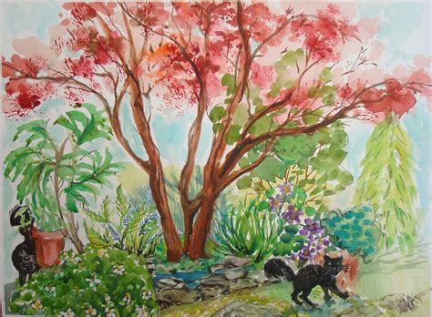 How To Paint An Outdoor Garden Scene In Watercolor With