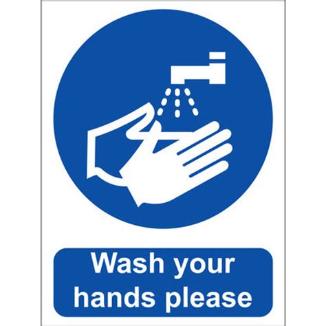 Wash your Hands Please Vinyl Sign 15x20cm