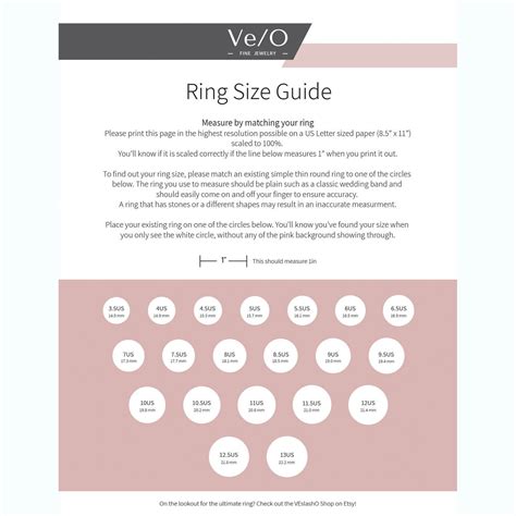 Printable Ring Sizer Chart Birthdaytyred
