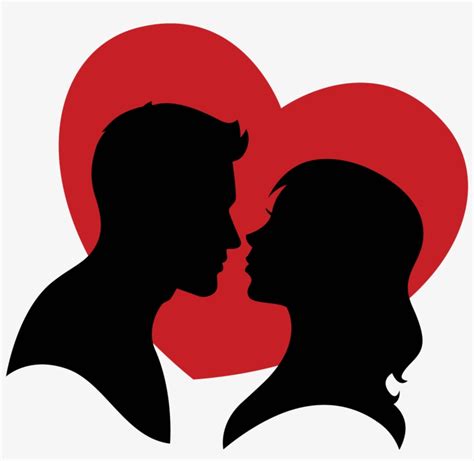 Love Heart Clip Art - Couple Silhouette PNG Image | Transparent PNG ...