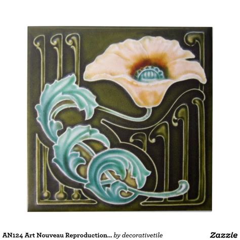 An124 Art Nouveau Reproduction Antique Tile Zazzle Art Nouveau