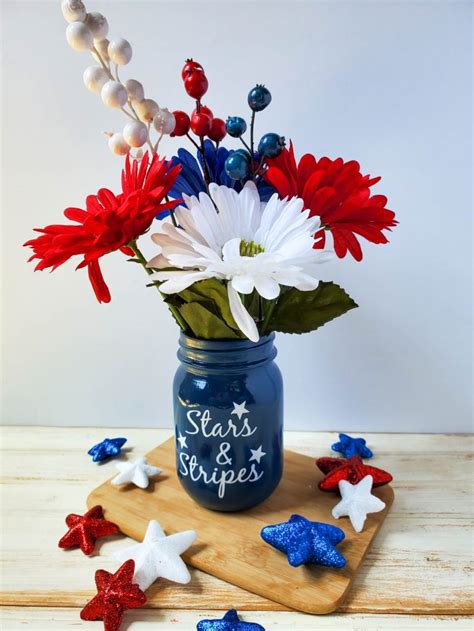 I am looking forward to using my new pour spout to add baking soda to my laundry when needed. Mason Jar DIY Centerpiece for 4th of July - Cricut Craft - Outnumbered 3 to 1