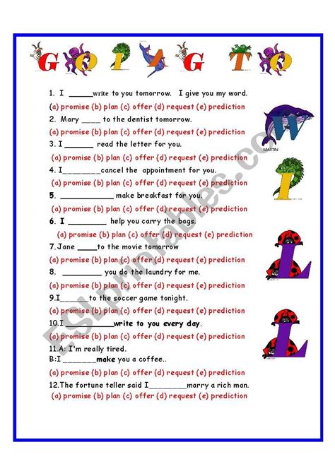 Will Or Going To Esl Worksheet By Giovanni