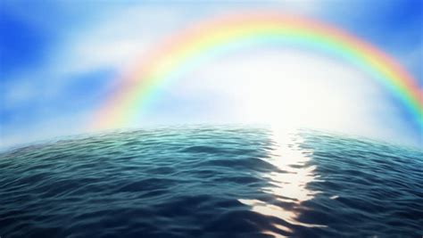 Rainbow Over The Ocean Seamless Loop Stock Footage Video 3754886