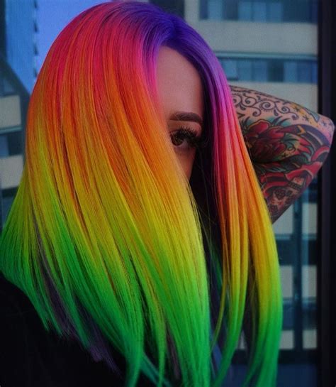 Pin By Fav Mara On Hair Color Vivid Hair Color Rainbow Hair Color Neon Hair