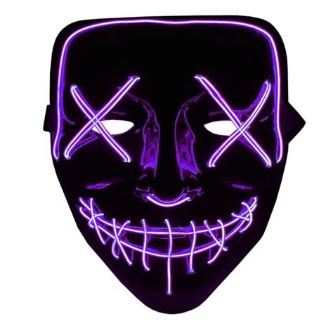 The Purge Led Neon Mask Halloween Purple Estore