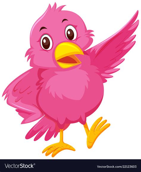 A Cute Pink Bird Royalty Free Vector Image Vectorstock