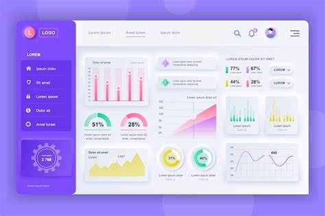 Premium Vector Neumorphic Dashboard Ui Kit Admin Panel Template With