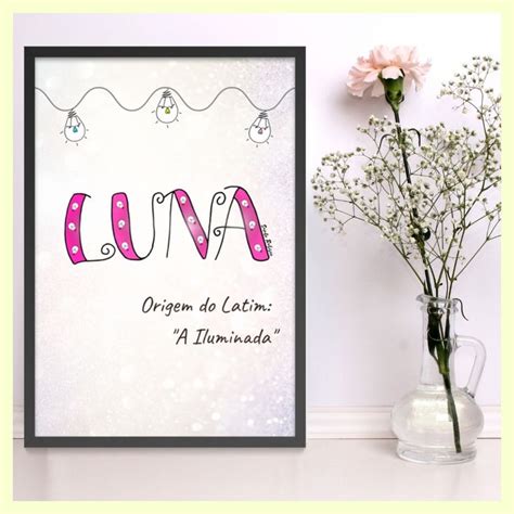 Poster Para Imprimir Com Significado Do Nome Luna Decora O Com