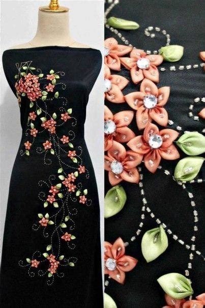 satin ribbon flowers  dress designs