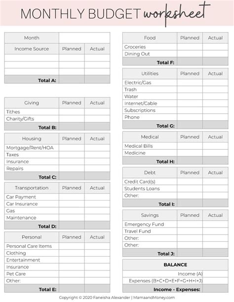 Free Printable Budget Templates To Plan Your Spending In