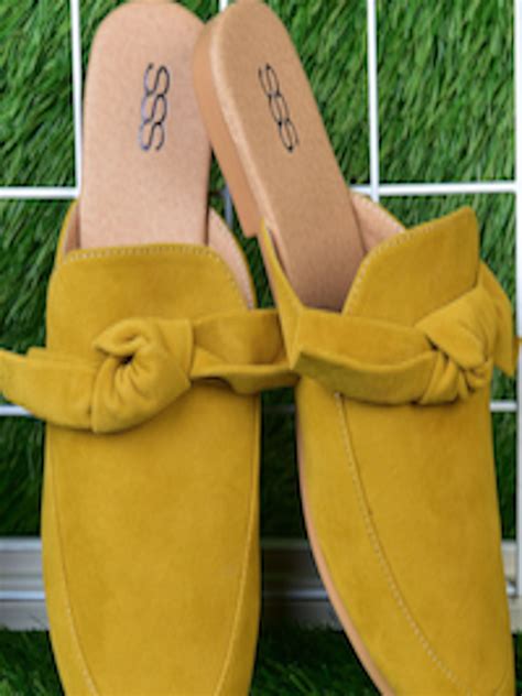 Buy Street Style Store Women Mustard Yellow Solid Mules Flats For