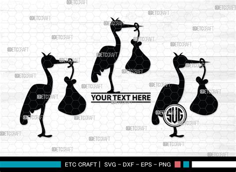 Stork Baby Shower Monogram Baby Shower Graphic By ETC Craft Store