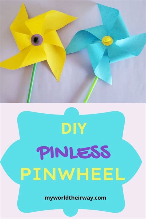 Two Pinwheels With The Words Diy Pinwheel On Them