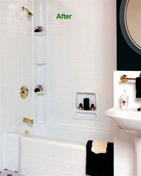 To complete the bathtub liner installation, the pro will caulk the edge of the tub. Acrylic Bathroom Wall Surround Installation Md. - DC - Va.