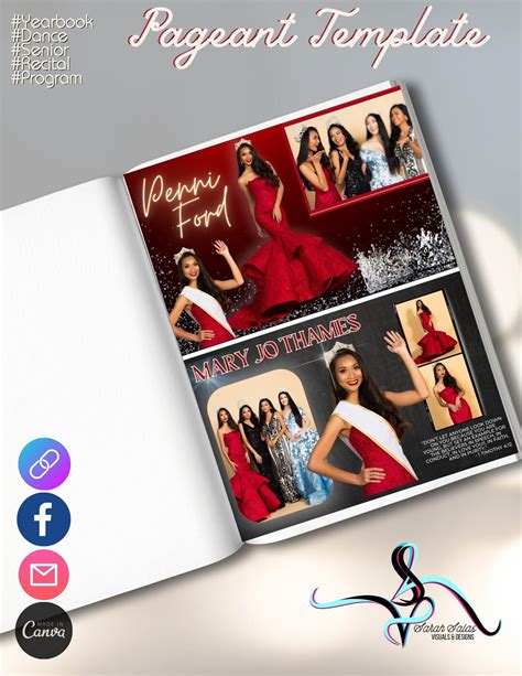 4 Colored Pageant 12 Page Program Ads Template Editable Etsy