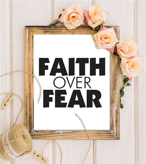Printable Quote Faith Over Fear 8x10 Wall Print Printable Etsy