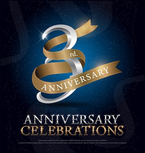 Premium Vector 3rd Years Anniversary Celebration