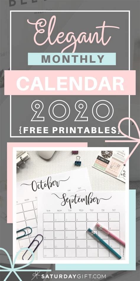 Elegant 2020 Calendar Free Printables Calendar Printables Free