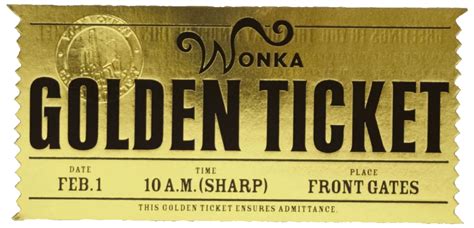 Willy Wonka Golden Ticket Png