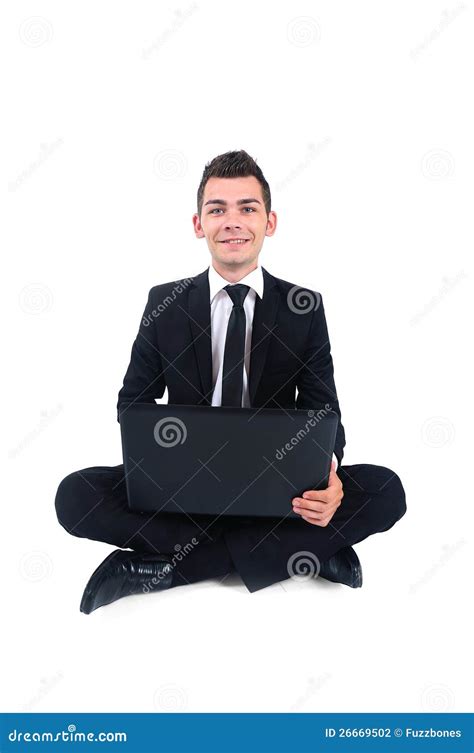 Isolated Business Man Stock Photo Image Of Computer 26669502