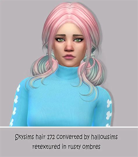 Simsworkshop Skysims Hair 172 Retexture In Rusty Ombres By Maimouth