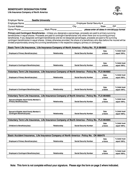 He or she is your first choice. Beneficiary Designation - Fill Out and Sign Printable PDF ...