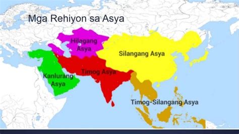 Mapa Ng Asya At Mga Rehiyon Nito Ppt