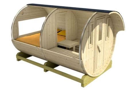 Two Room Glamping Barrel Camping Pod Cabin For Campsite Holiday Park