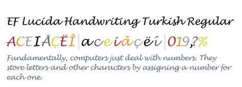 EF Lucida Handwriting Turkish Regular Fonts Com