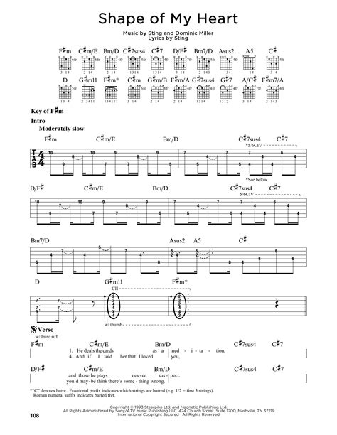 Shape Of My Heart Partitions Sting Lead Sheet Pour Guitare