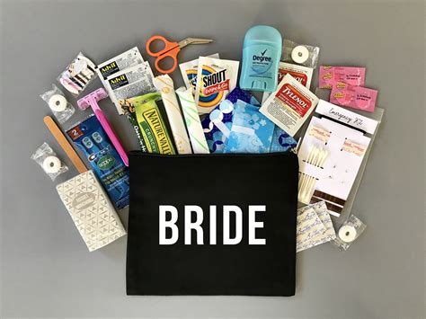 Custom Bridal Emergency Kit Medium Black Bag Bride Survival Kit