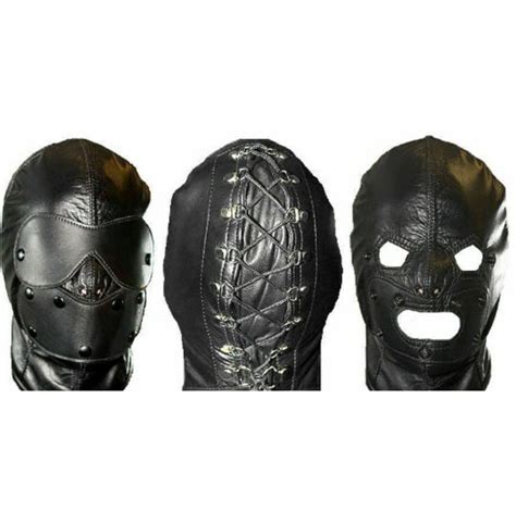 Real Leather Mask Leder Hood Gimp Cuir Mask Slave Kink Rebelsmarket