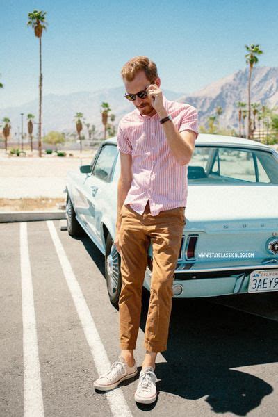 Brown Casual Trouser Mens Fashion Wear With Pink Shirt Palm Springs