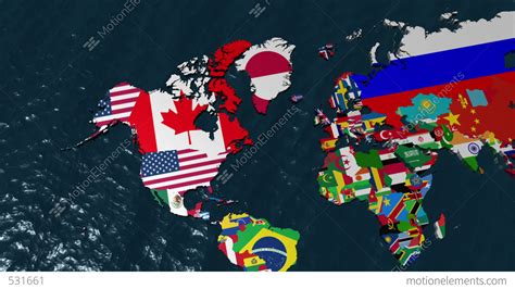 3d Wide Flag World Map Zoom To Usa Stock Animation 531661