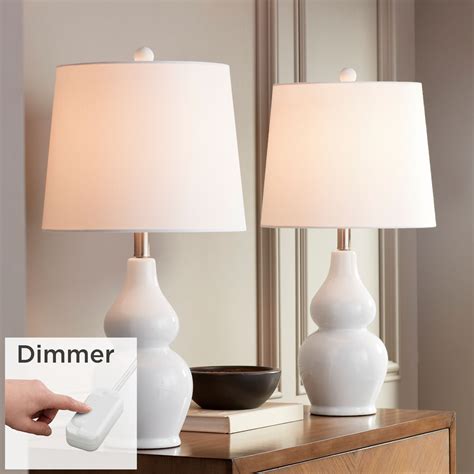 360 Lighting Jane Modern Table Lamps 25" High Set of 2 White Ceramic