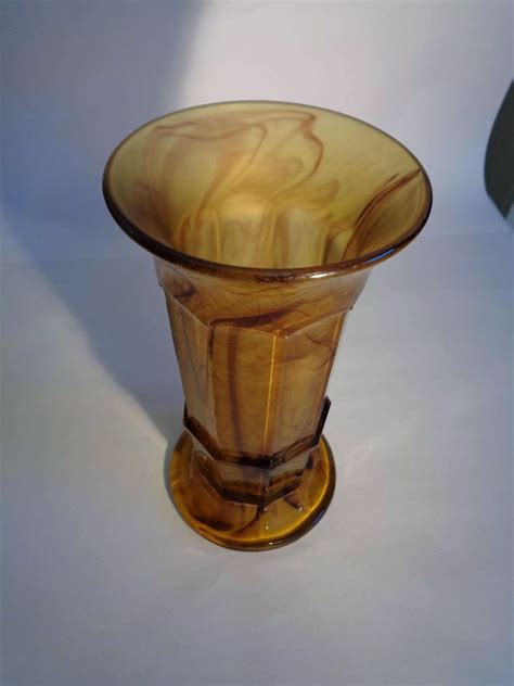 Art Deco Davidson Cloud Glass Vase In Antique Glass Vases