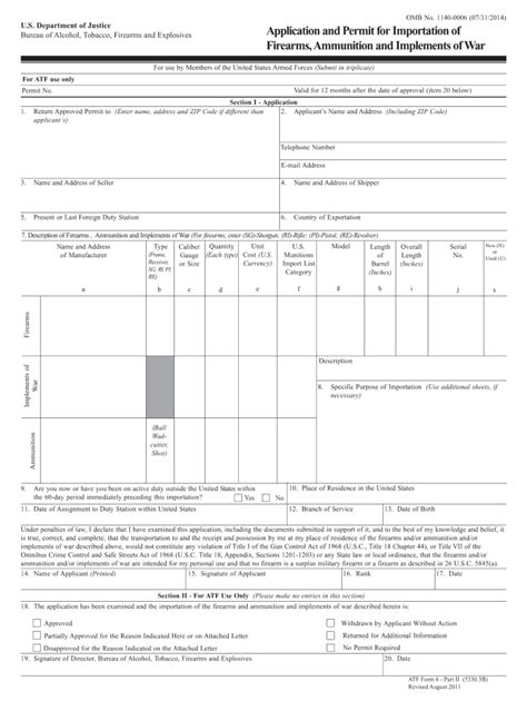 Atf 6 Part 2011 2024 Form Fill Out And Sign Printable Pdf Template