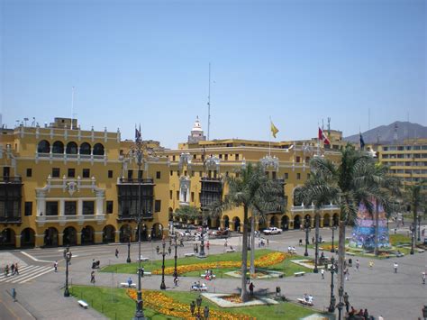 Plaza Mayor En Lima Peru Street View Monument Scenes