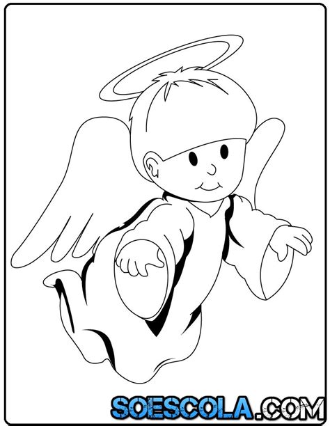 Desenho De Anjo Para Imprimir E Colorir — SÓ Escola