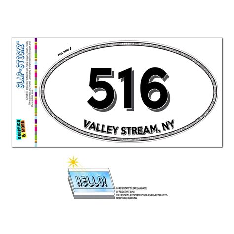 516 Valley Stream Ny New York Oval Area Code Sticker