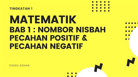 Nombor 1, 2, 3, 4, … dipanggil nombor tabii / asli (natural numbers). MATEMATIK TINGKATAN 1 KSSM (BAB 1 NOMBOR NISBAH : PECAHAN ...