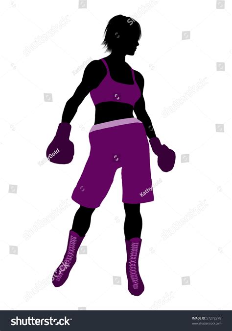 Female Boxing Art Illustration Silhouette On Stock Illustration