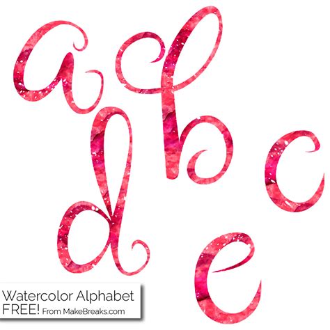 Red Watercolor Free Printable Letters Make Breaks