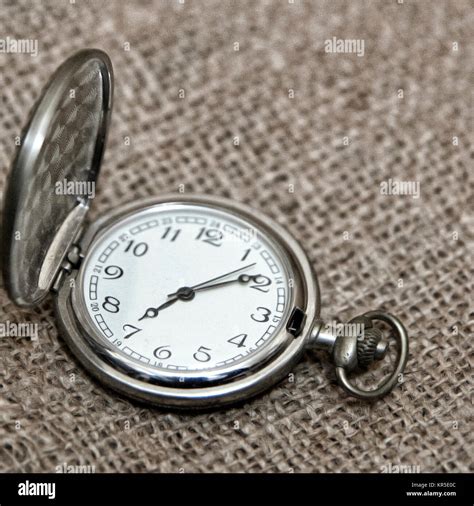 Opened Old Vintage Pocket Clock Stock Photo Alamy