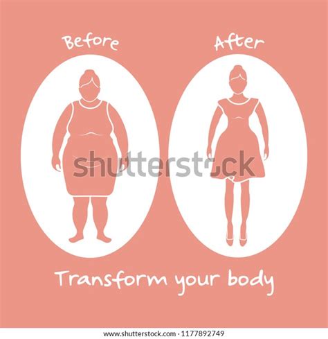 Fat Woman Shapely Woman Transform Your Stock Vector Royalty Free